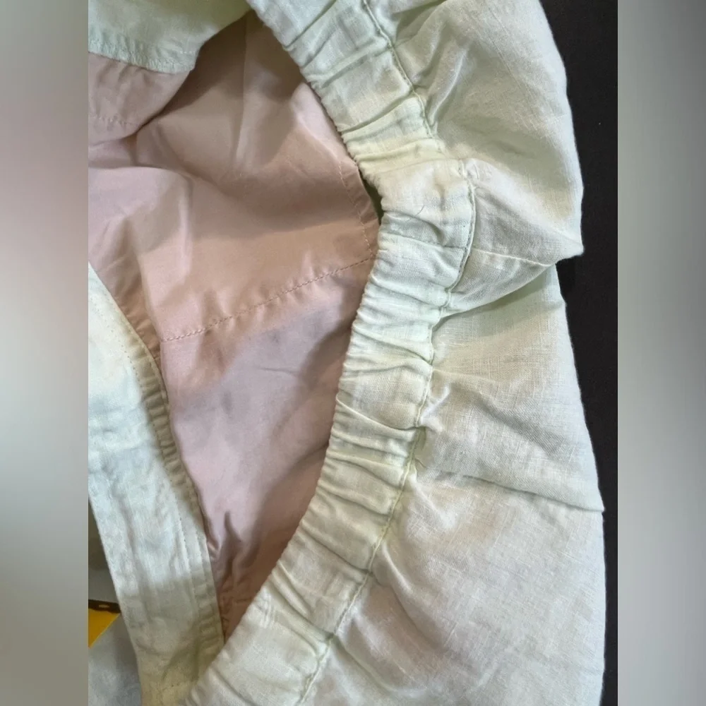 J Jill Love Linen Womens 100% Linen Pull On Ankle Pants Light Green Sz M
